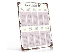 German Math Table Vintage Tin Sign Educational Funny Wall Decor for Classroom Home Office Study Room Gift for Language Enthusiasts 8 X 12 inch