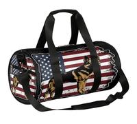 German Shepher Sac de sport léger pour homme et femme Motif drapeau américain, Berger allemand, 17.6(L) x 9(W) x 9(H) inch