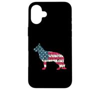 German Shepherd American Flag 4th of July Funny Dog Lover Coque pour iPhone 16 Plus