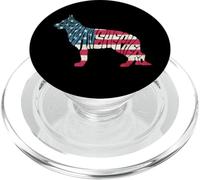 German Shepherd American Flag 4th of July Funny Dog Lover PopSockets PopGrip pour MagSafe