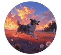 German Shepherd, Casse-tête Décoratif Circulaire 1000 Pièces Avecchien de Compagnie, pour Un Intérieur Raffiné Et Calme 1000pcs (67.5x67.5cm)