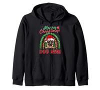 German Shepherd Christmas Santa Dog Mom Boho Rainbow Xmas Sweat à Capuche
