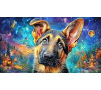 German-Shepherd-Dog 1000 pièces Papier recyclé Puzzle Jeu Familial Amusant & Stimulant pour Adultes Défi de Jeu éducatif pour Relaxation, créativité et Cadeaux 70x50/1000 pièces