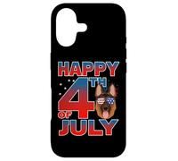 German Shepherd Dog American Flag Glasses Happy 4th of July Coque pour iPhone 17