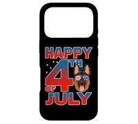 German Shepherd Dog American Flag Glasses Happy 4th of July Coque pour iPhone 17 Pro