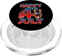 German Shepherd Dog American Flag Glasses Happy 4th of July PopSockets PopGrip pour MagSafe