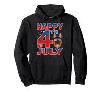 German Shepherd Dog American Flag Glasses Happy 4th of July Sweat à Capuche