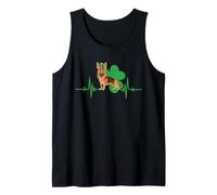 German Shepherd Dog Heartbeat Leprechaun Hat St Patricks Day Débardeur