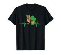 German Shepherd Dog Heartbeat Leprechaun Hat St Patricks Day T-Shirt