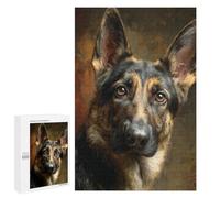 German Shepherd Dog Painting-1 Puzzle 1000 Pièces Educa Jouet en Bois Cadeau Unique Décoration Intérieure Jeu Éducatif Challenge Toy Adultes Et Enfants À Partir De 14 Ans 1000 PCS