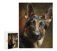 German Shepherd Dog Painting-1 Puzzle 1000 Pièces Educa Jouet en Bois Cadeau Unique Décoration Intérieure Jeu Éducatif Challenge Toy Adultes Et Enfants À Partir De 14 Ans 500 PCS