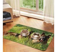 German Shepherd Dog Pattern,Waterproof Pet Feeding Mat,PU Leather Placemats for Cat Dog Water Bowl,Food Mats,40x60cm