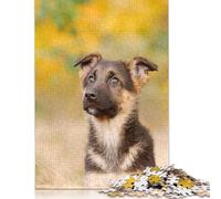 German Shepherd Dog Puppy Puzzle 1000 Pièces Cadeau Unique Jeu Éducatif Challenge Toy À De Qualité Supérieure Peinture Art pour Adultes Et Enfants À Partir De 14 Ans 1000pcs (40x28cm)