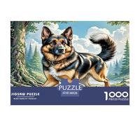 German Shepherd Dog Puzzle 1000 Pièces Cadeau Unique Jeu Éducatif Challenge Toy À De Qualité Supérieure Peinture Art pour Adultes Et Enfants À Partir De 12 Ans 38x26cm/1000pcs