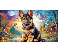 German-Shepherd-Dog Puzzle pour Adultes 1000 pièces Jeu éducatif détente Cadeau Amusant & Activité Maison pour Adultes et Enfants de 12+ Ans Beau Puzzle de décoration 70x50/1000 pièces