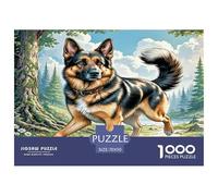 German Shepherd Dog Puzzles 1000 Pieces Cadeau Unique Jeu Éducatif Challenge Toy À De Qualité Supérieure Peinture Art pour Adultes Et Enfants À Partir De 12 Ans 70x50cm/1000pcs