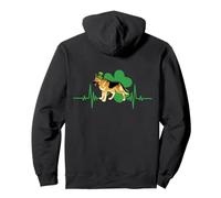 German Shepherd Leprechaun Hat Dog Heartbeat St Patricks Day Sweat à Capuche