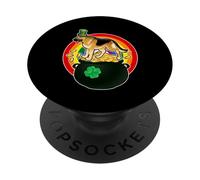 German Shepherd Leprechaun Lucky Dog Shamrock Patricks Day PopSockets PopGrip Adhésif