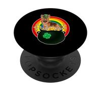 German Shepherd Lucky Dog Leprechaun Shamrock Patricks Day PopSockets PopGrip Adhésif