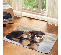 German Shepherd Puppies Print,Waterproof Pet Feeding Mat,PU Leather Placemats for Cat Dog Water Bowl,Food Mats,30x45cm
