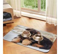 German Shepherd Puppy,Waterproof Pet Feeding Mat,PU Leather Placemats for Cat Dog Water Bowl,Food Mats,40x60cm