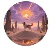 German Shepherd, Puzzle Créatif De 1000 Pièces Rondes Avecchien de Compagnie, Difficulté Progressive, Excellent Choix De Cadeau 1000pcs (67.5x67.5cm)