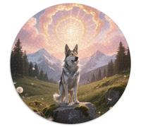 German Shepherd, Puzzle Relaxant De 1000 Pièces Rondes, Orné Dechien de Compagnie, pour Les Après-midis en Solitude 1000pcs (67.5x67.5cm)