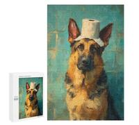 German Shepherd Toilet Paper Hat-1 Puzzle 1000 Pièces Educa Jouet en Bois Cadeau Unique Décoration Intérieure Jeu Éducatif Challenge Toy Adultes Et Enfants À Partir De 14 Ans 1000 PCS