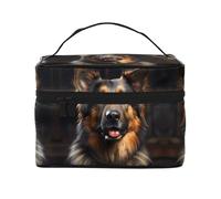 German Shepherd Trousse de maquillage de voyage pour femme Grande capacité 22,9 x 16,5 x 15,7 cm Grande trousse de maquillage Sac de rangement