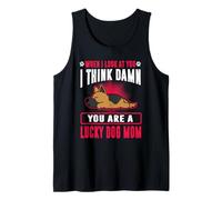 German Shepherd You are A Lucky Dog Mom Funny Puppy Dogs Débardeur