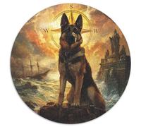 German Shepherds 1000 Pieces Puzzles Ronds Puzzle Cadeaux Jeu Cadeau Unique Puzzle De Qualité Supérieure pour Adultes Et Enfants 1000pcs (67.5x67.5cm)
