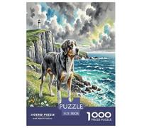 German Shorthaired Chien Chien Pointer Puzzles 1000 Pieces Animaux intelligents Jeu Éducatif Défi Jouet À De Qualité Supérieure Peinture Art pour Adultes Et Enfants À Partir De 14 Ans 38x26cm/1000pcs