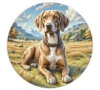 German Shorthaired Pointer 1000 Pièces Puzzle Rond Jouets Irrégulière Puzzle Circulaire Difficile pour Adultes Et Enfants 1000pcs (67.5x67.5cm)