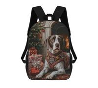 German Shorthaired Pointer Dog in Christmas Sweater by Fireplace Sac À Dos Scolaire Imprimé En 3D Pour Garçons Et Filles, Sac À Dos Pour Ordinateur Portable Pour Enfants/étudiants/adultes 17inch