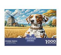 German Shorthaired Pointer Puzzles 1000 Pièces Cadeau Unique Jeu Éducatif Challenge Toy À De Qualité Supérieure Peinture Art pour Adultes Enfants 38x26cm/1000pcs
