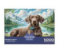 German Shorthaired Pointer Puzzles 1000 Pieces Cadeau Unique Jeu Éducatif Défi Jouet À De Qualité Supérieure Peinture Art pour Adultes Et Enfants À Partir De 14 Ans 38x26cm/1000pcs