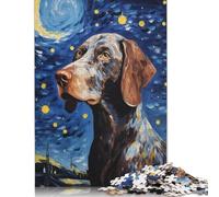 German Shorthaired Pointer Puzzles 1000 Pièces Cadeau Unique Jeu Éducatif Défi Jouet À De Qualité Supérieure Peinture Art pour Adultes Et Enfants À Partir De 14 Ans 1000pcs (75x50cm)