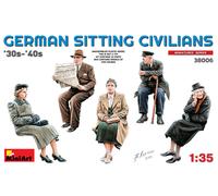 German Sitting Civils 30s-40s Figurine Plastique Kit 1:3 5 Model Miniart