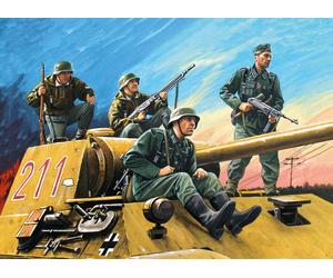 German Tank Riders (1942-1945), (4 Figurines) 1:3 5 Plastique Model Kit Icm