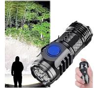 German Three-Eyed Monster Mini Flash Super Power Flashlight,Three-Eyed Monster Mini Flashlight,German Flashlight,Linterna Mini Flash Super Power,5 Modes,11h,Rechargeable Waterproof (Black)