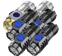 German Three-Eyed Monster Mini Flash Super Power Flashlight,Three-Eyed Monster Mini Flashlight,German Flashlight,Linterna Mini Flash Super Power,5 Modes,11h,Rechargeable Waterproof (6Pcs)