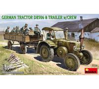 German Tractor D8506 With Trailer & Crew 1:3 5 Plastique Model Kit Miniart