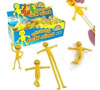 German Trendseller® - 8 x Petits bonhommes Jaune┃Smile Extensibles Hommes┃pour etirer et Modeler┃ Jouets élastique┃Petit Cadeau l'anniversaire d'enfant