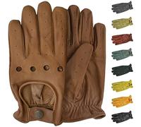 German Wear, Gants de conduite en cuir pour homme, Caramel, 8=M
