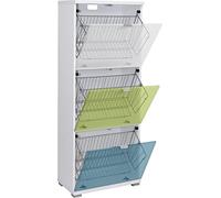 Germania 3261-84 Colorado Armoire à Chaussures avec 3 paniers à Chaussures en métal Blanc 53 x 132 x 30 cm