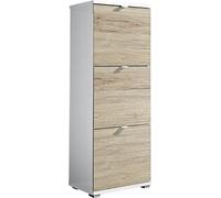 Germania 8483 - Colorado Kit Meuble à Chaussures, Bois, Blanc/Chêne Sanremo-Repro, 53 x 30 x 132 cm