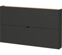 Meuble à chaussures 2 abattants 140x19x85 cm gris foncé - AMKY