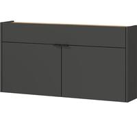 Germania Armoire à Chaussures 1398-549 GW-Ameca, en Coloris Graphite/chêne, Profondeur Faible, Optimale dans Les Couloirs Étroits, 110 x 57 x 22 cm (l x h x p)