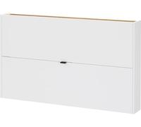 Germania Armoire à Chaussures 4160-633 GW-Ameca, en Blanc/chêne de Navarra, certifié FSC, 140 x 83 x 18 cm (LxHxP)