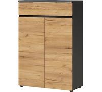 Germania Armoire à dossiers 4265-549 GW-Lissabon, en Graphite/Chêne Navarra repro, Design sans poignées, 80 x 120 x 40 cm (LxHxP)